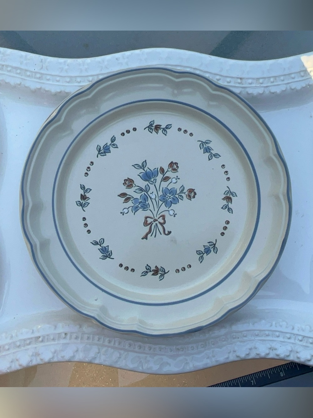 Cordella Bluet Salad Plates Cottage Core Stoneware Set of 4